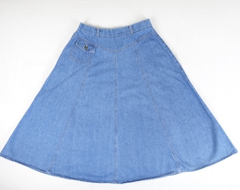 Vintage Koret City Blues Petites Denim Skirt, Women's Size 6, A-line 1990s