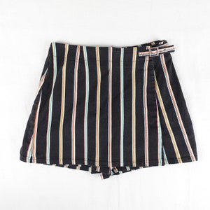 Vintage Striped Cotton Skort by Touche, Made in Canada, Size 12 1990s