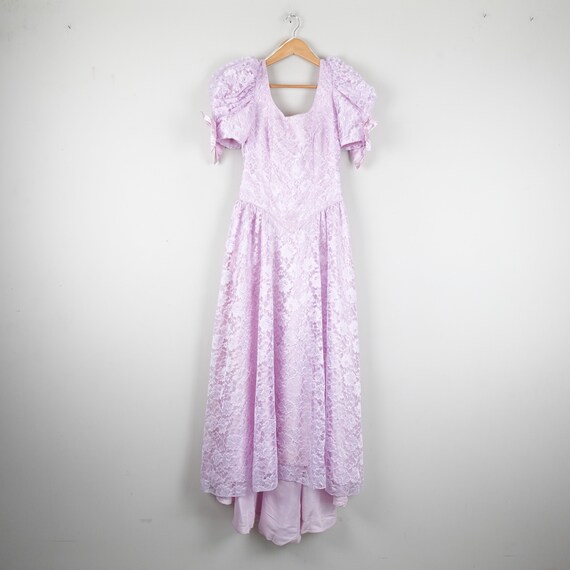 Vintage Lavender Halter Neck Lace & Satin Prom Dress DP7955 main image 1