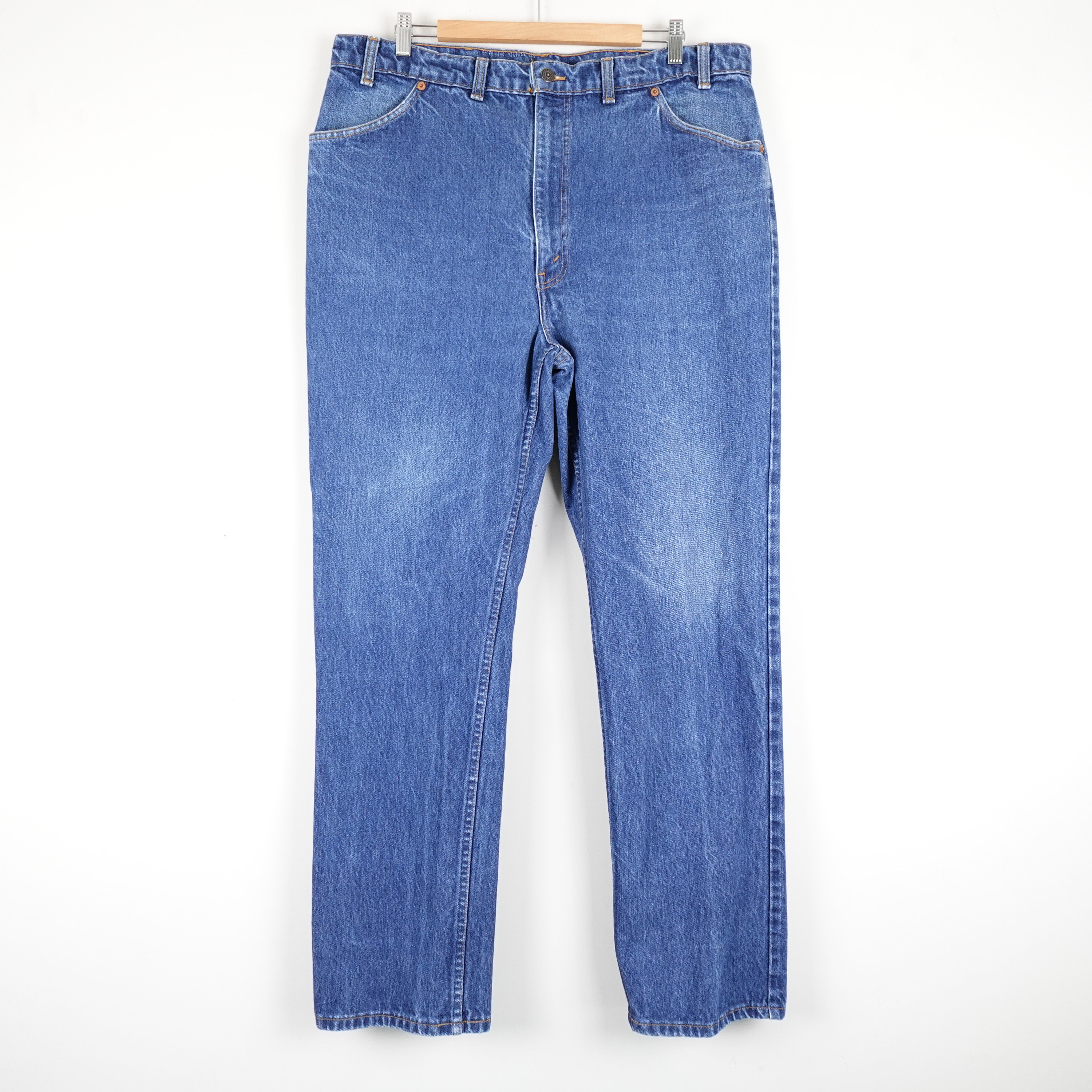 【THE MOZZ】Vintage Straight Denim Pants Men's Vintage Washed Straight Leg Jeans Classic Retro Slim