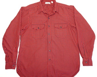 L.L. Bean Vintage Allagash Flannel Shirt Men's Size Large-Tall Thick Buffalo Tartan Plaid Lumberjack Shirt, Made in USA 80s 90s
