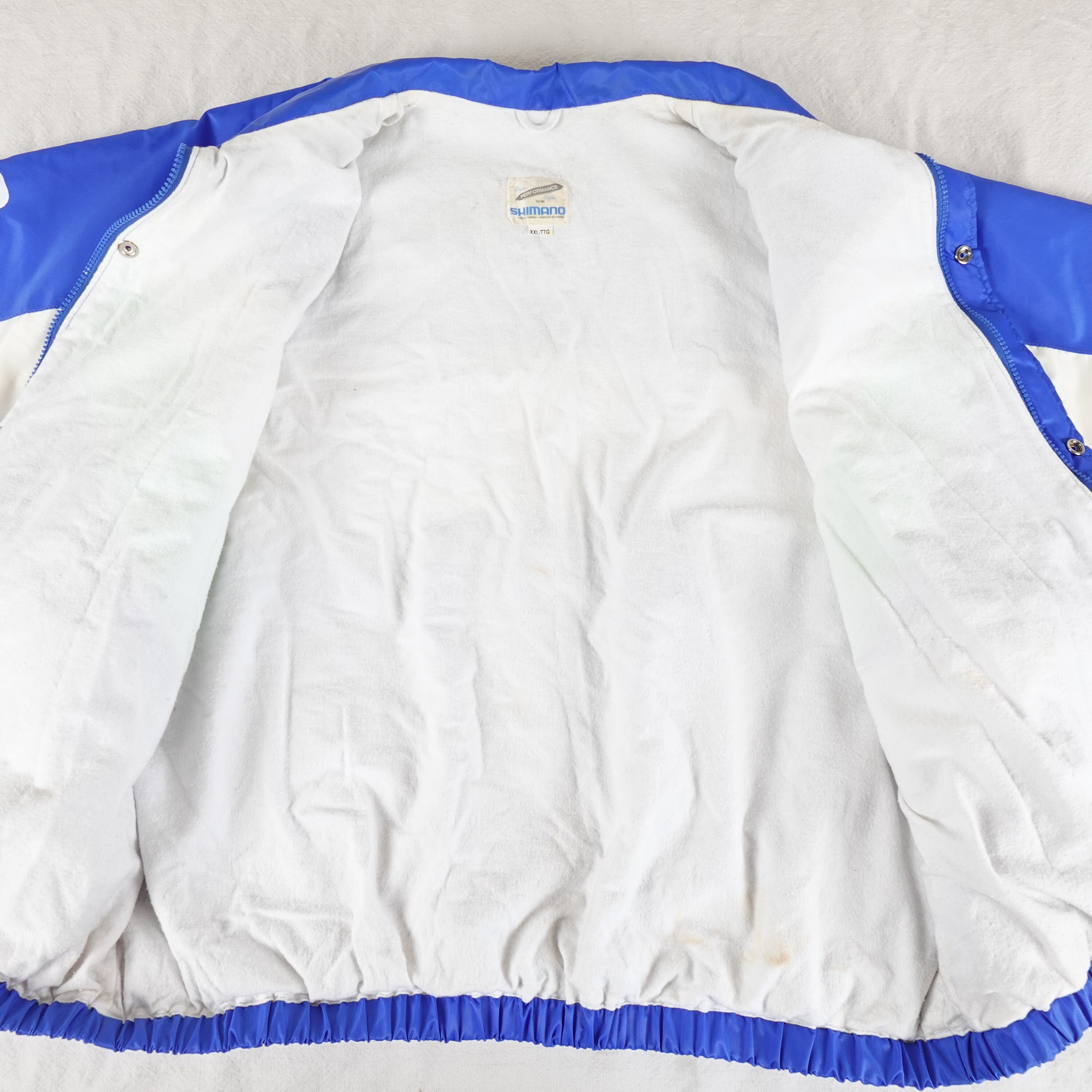 Vintage Shimano Waterproof Fishing Jacket Adult XXL Spellout Zip up Rain  Coat Made in Canada 90s 