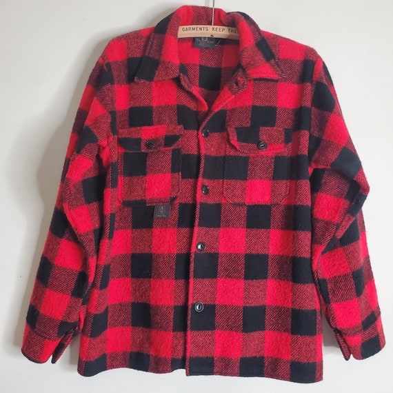 Vintage Thermo King Plaid Wool Jacket Adult Medium Bu… - Gem