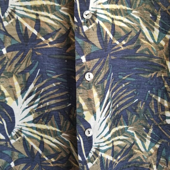 Vintage Cotton Reel Shirt Men's Medium Silk and Linen Tropical