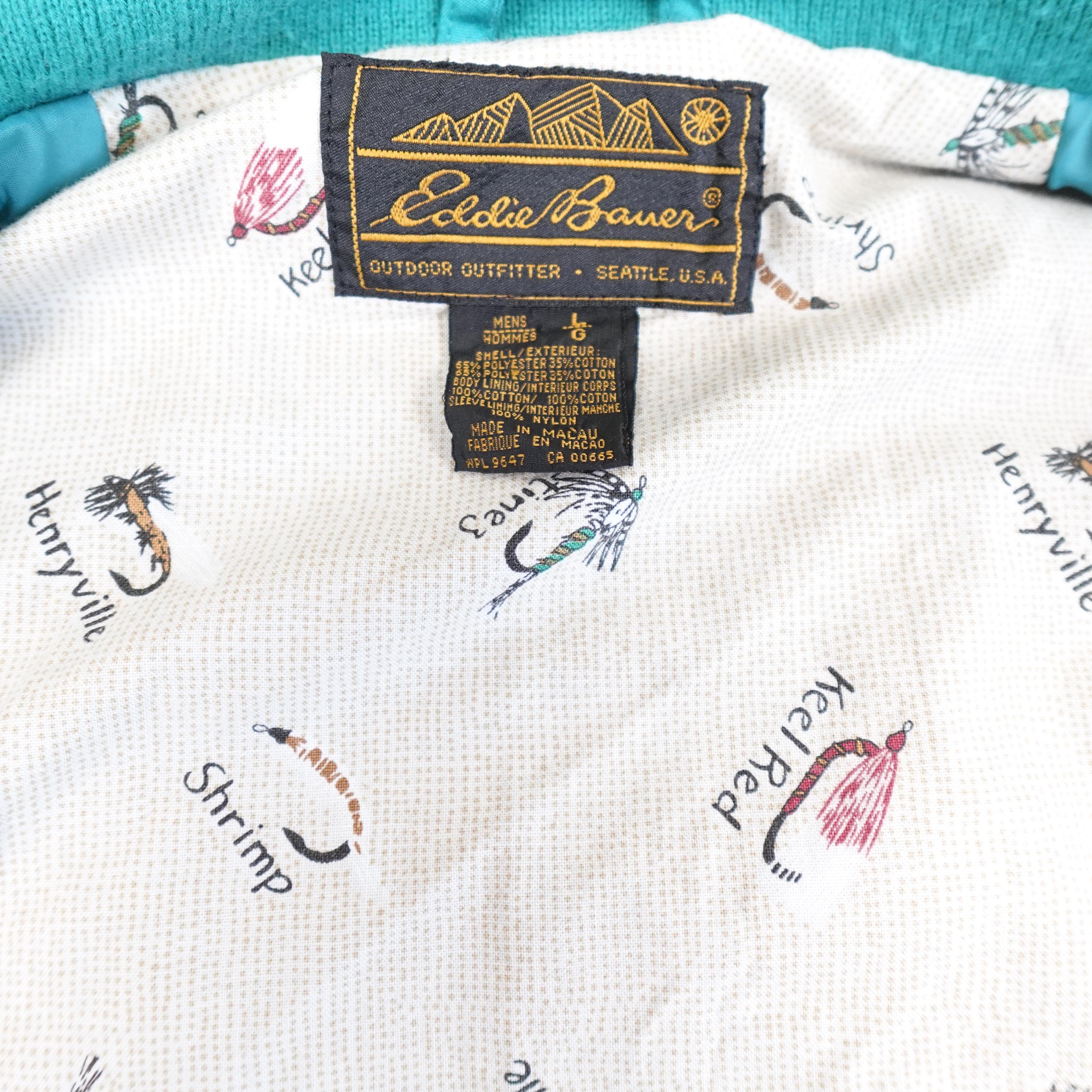 Vintage Eddie Bauer Jacket Men's Large Lightweight Casual Fly