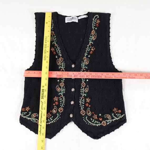 Vintage Jantzen Hand Embroidered Sweater Vest Wom… - image 9