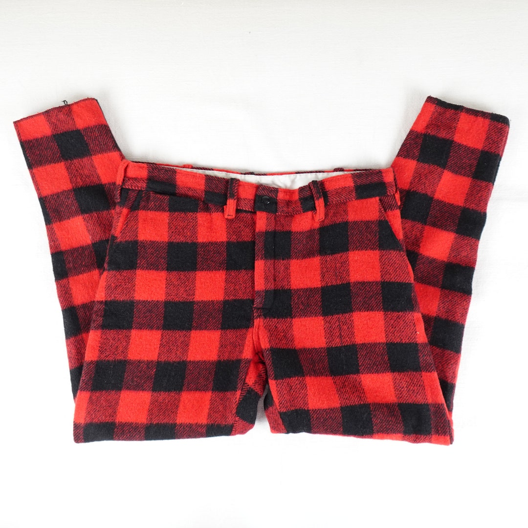 Vintage Big Bill Pants Men's Medium Thick Buffalo Check Plaid Tartan ...