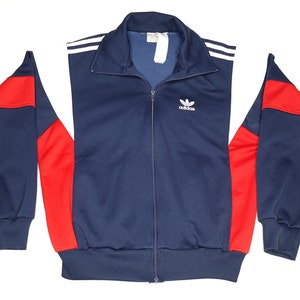 Vintage Adidas Track Jacket Adult Size Medium Embroidered Logo Nylon Color Block Three Stripe Zip up Rare Iconic 70s Etsy UK