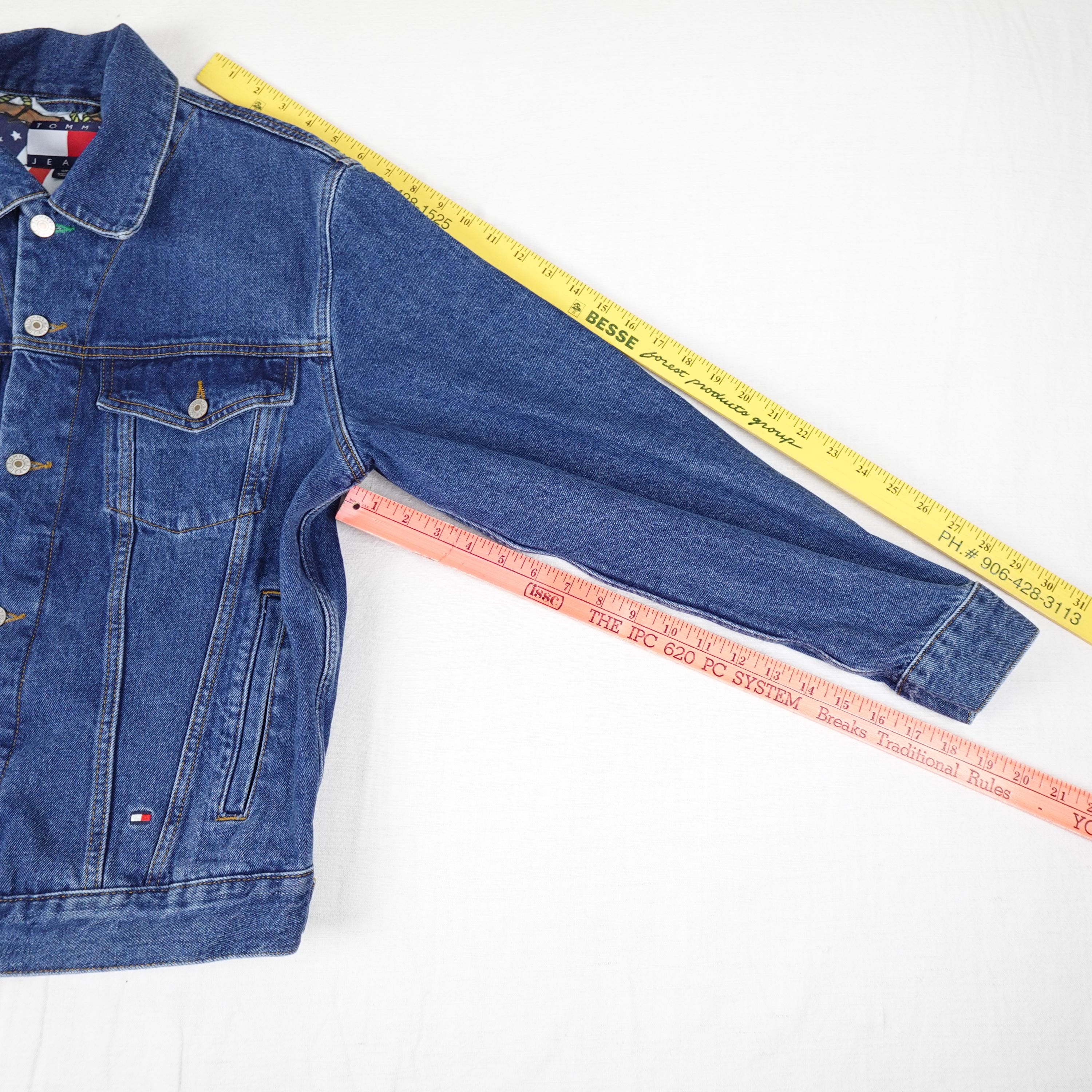 Vintage Tommy Hilfiger Jean Jacket Men's Small Embroidered