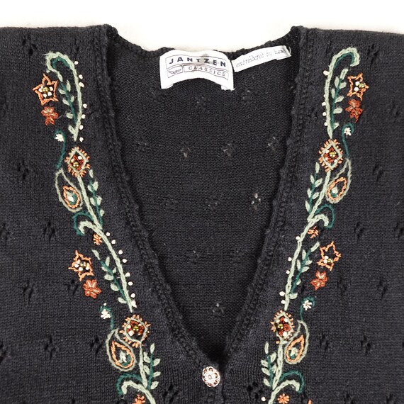 Vintage Jantzen Hand Embroidered Sweater Vest Wom… - image 3