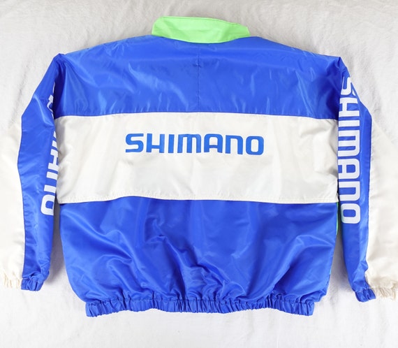 Vintage Shimano Waterproof Fishing Jacket adult XXL Spellout Zip Up Rain Coat Made in Canada 90s
