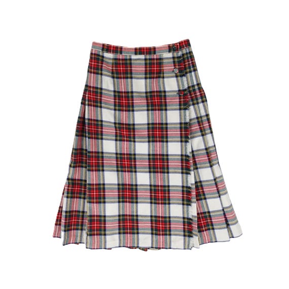 Vintage Bonda Stewart Clan Tartan Kilt, Women's Small, 100% Wool Nova Scotia Canada 1980s