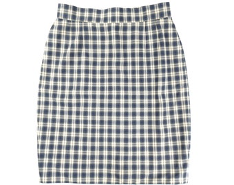 Vintage Hirsch Stretch Plaid Pencil Skirt, Women's Size 6, 90s