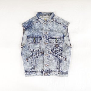 Acid wash jean vest sale