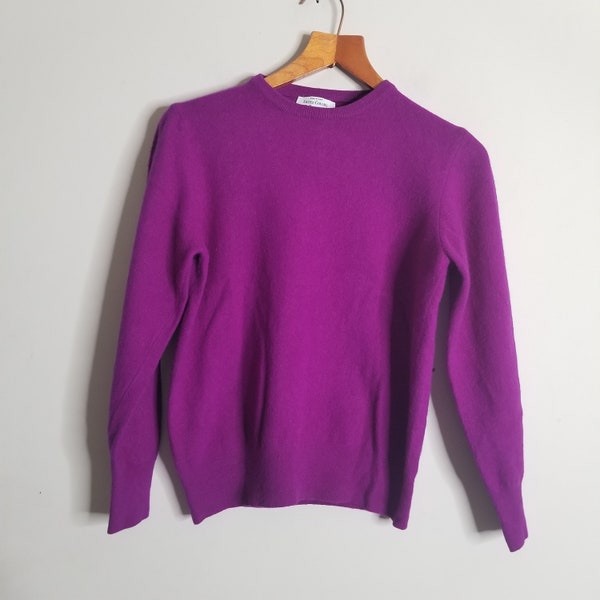 Vintage United Colours of Benetton Purple Wool Sweater, Women's Extra Small Size, Made in Italy