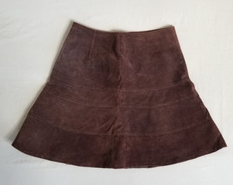 Vintage Bum Equipment Suede Skirt, Women's Size Small, High Waist A-line
