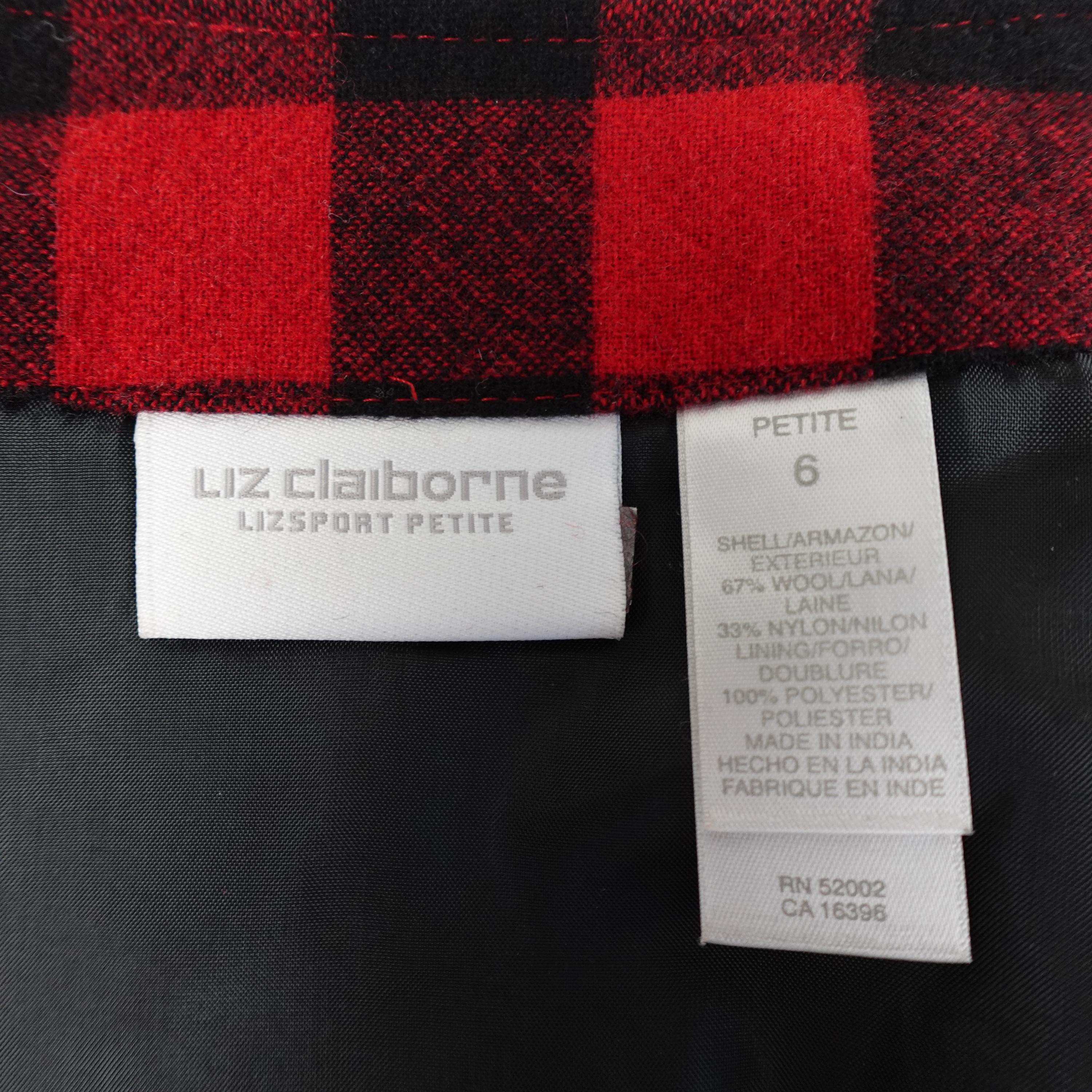 Jupe Longue En Laine Multicolore Liz Claiborne - Style Plaid, Franges, Taille 6 - Occasion Très Bon état