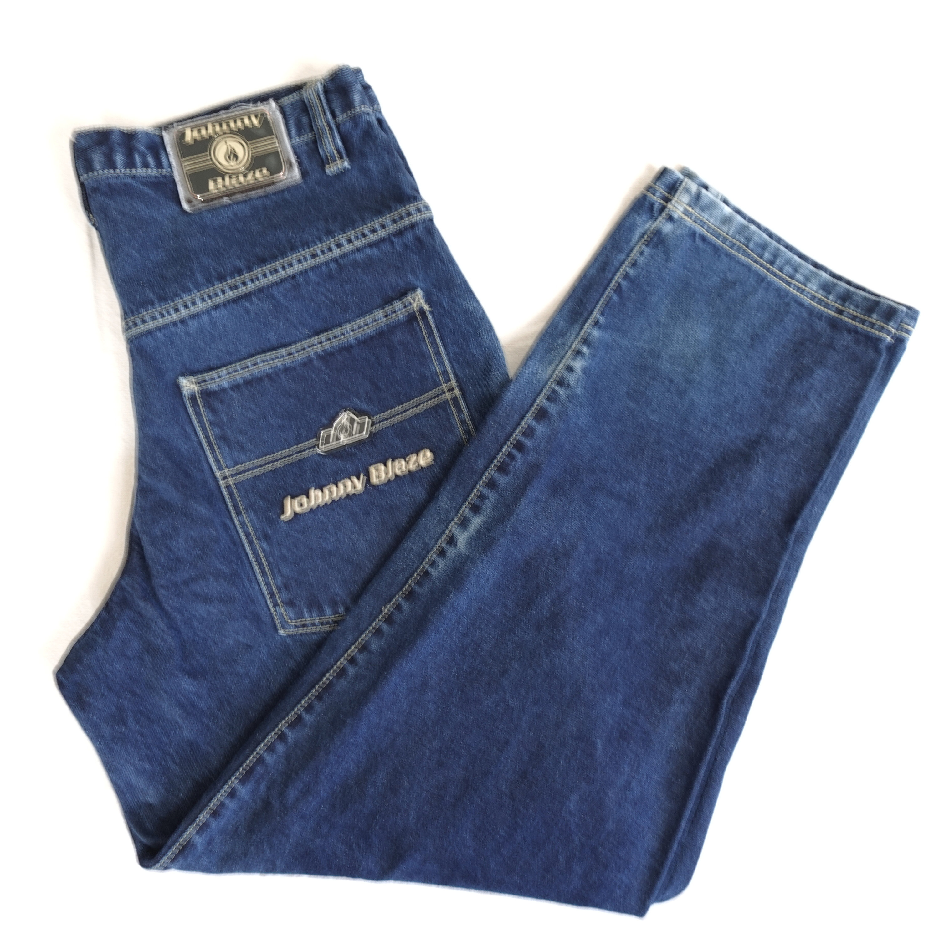 Vintage Johnny Blaze Jeans 38x33 Baggy 100% Cotton Method Vintage Johnny Blaze Jeans 38x33 Baggy 100% Cotton Method