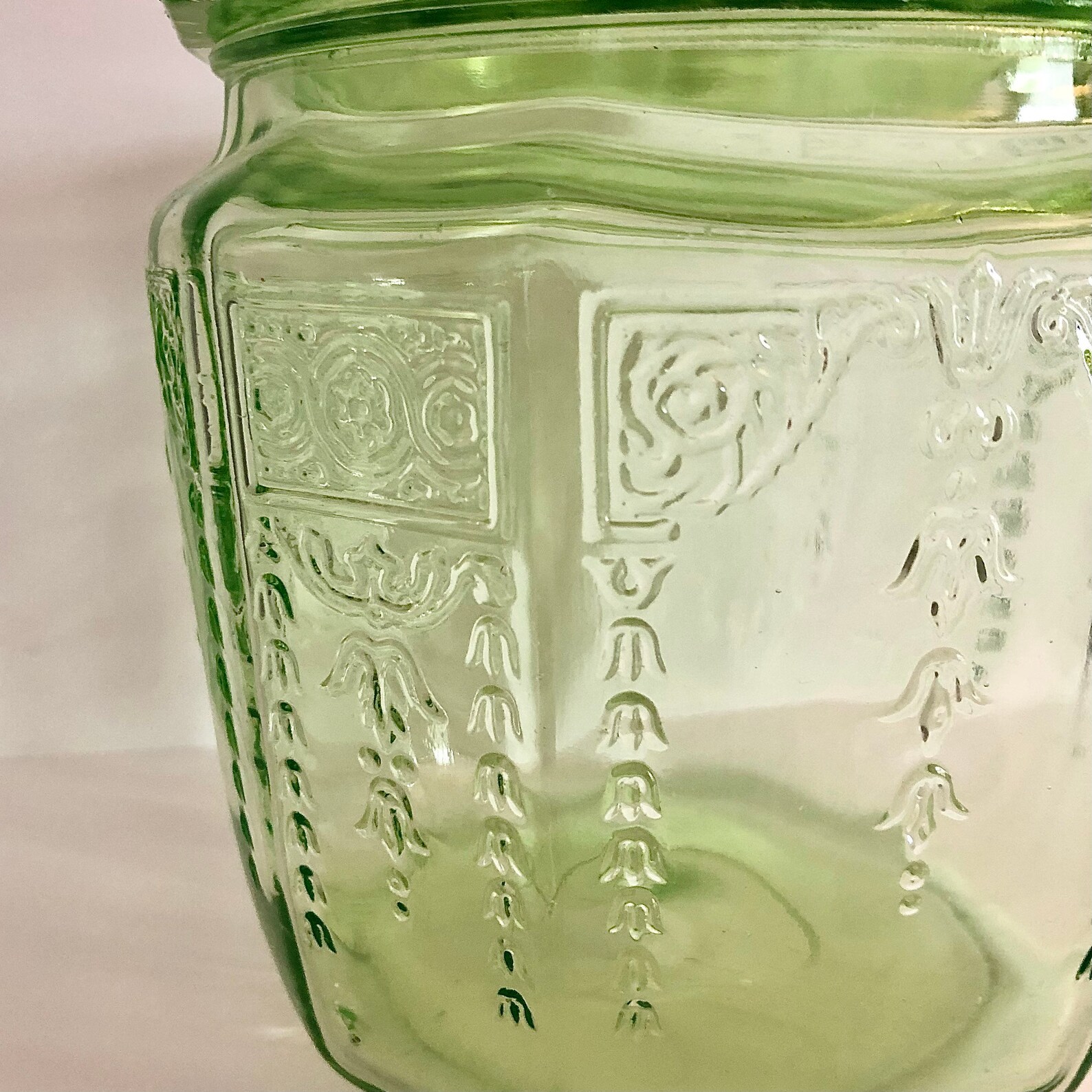 Anchor Hocking Princess Green Glass Cookie Biscuit Jar Etsy