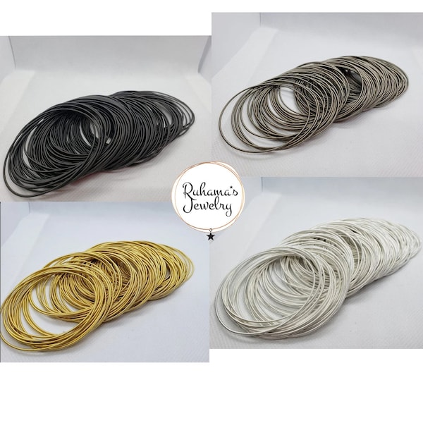 Special Spring bracelets jewelry in colors Silver, Gold, Black and Gray , Size " L"  Scope Size 7.5 " -  8"  inc and thickness 1.25 mm