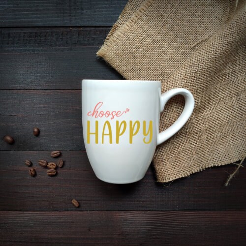Choose Happy SVG PNG, Happy Digital Print Sign, Digital Motivational ...