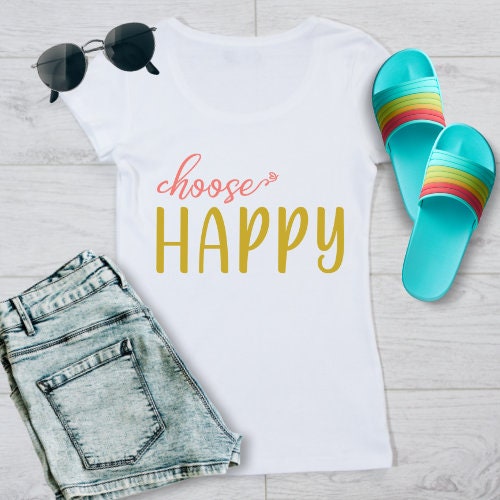 Choose Happy SVG PNG, Happy Digital Print Sign, Digital Motivational ...