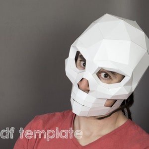 Skull Mask Low Poly Horror Mask. Creepy Mask Masquerade Mask - Etsy