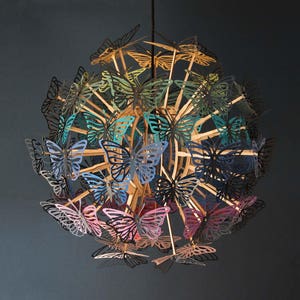 Fjärilskrona: Taklampa, Pendellampa för barnrum, gör-det-själv-kit.