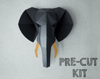 Elephant Craft KIT for adults and teens: DIY papercraft, gift for boyfriend or friend.