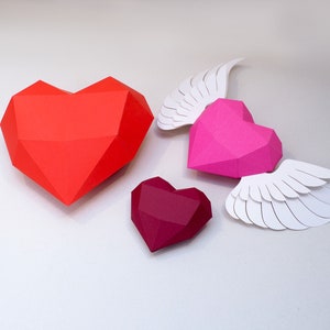 3D Paper Heart Template: DIY Low Poly Sculpture (PDF & SVG) - Etsy