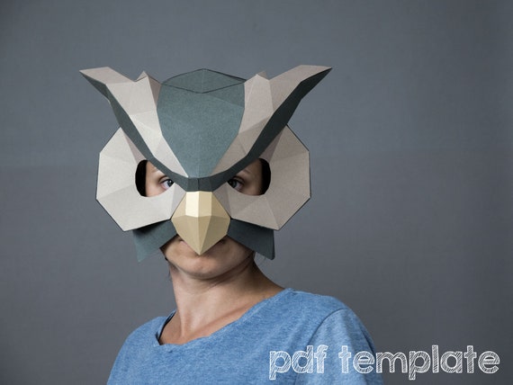 Owl Mask Template Paper Mask, Papercraft Mask, Masks, 3d Mask, Low Poly Mask,  3d Paper Mask, Paper Mask Template, Animal Mask Halloween -  Israel