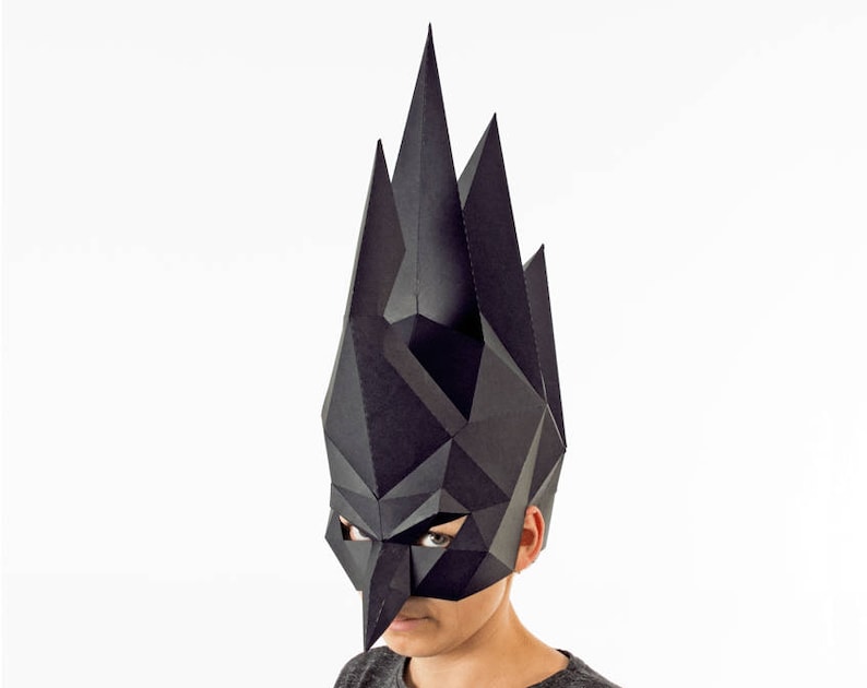 Raven mask, PDF template. Bird halloween costume. Sexy, Retro masquarade mask . image 5