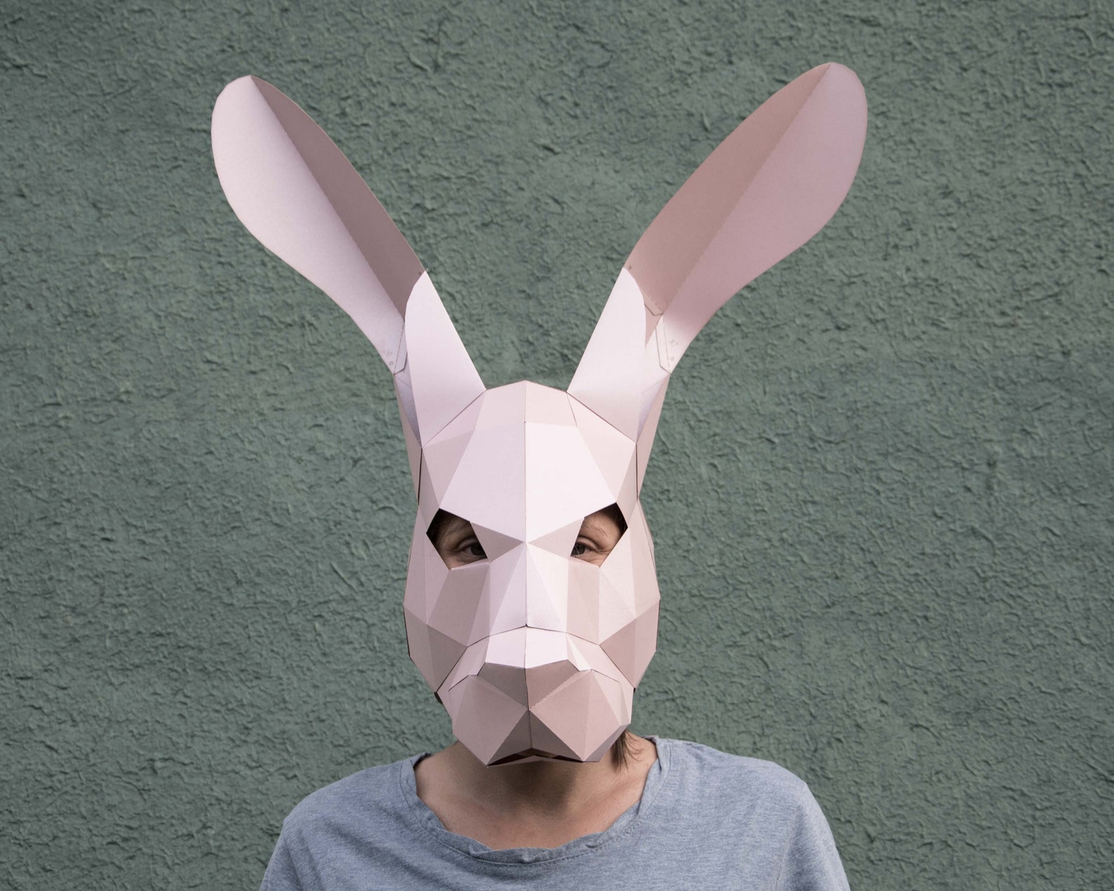 Rabbit Mask Halloween Costume. Paper Mask Instant Download Etsy