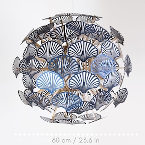 Lampadario Coastal KIT, 60 cm / 23 pollici. Plafoniera Blue Ocean per soggiorno, cucina o camera da letto. KIT di autoassemblaggio.