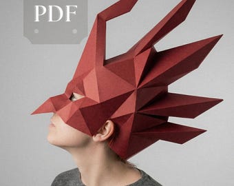 Phoenix Bird Mask: DIY Witch Costume, 3D Papercraft (Digital Download)