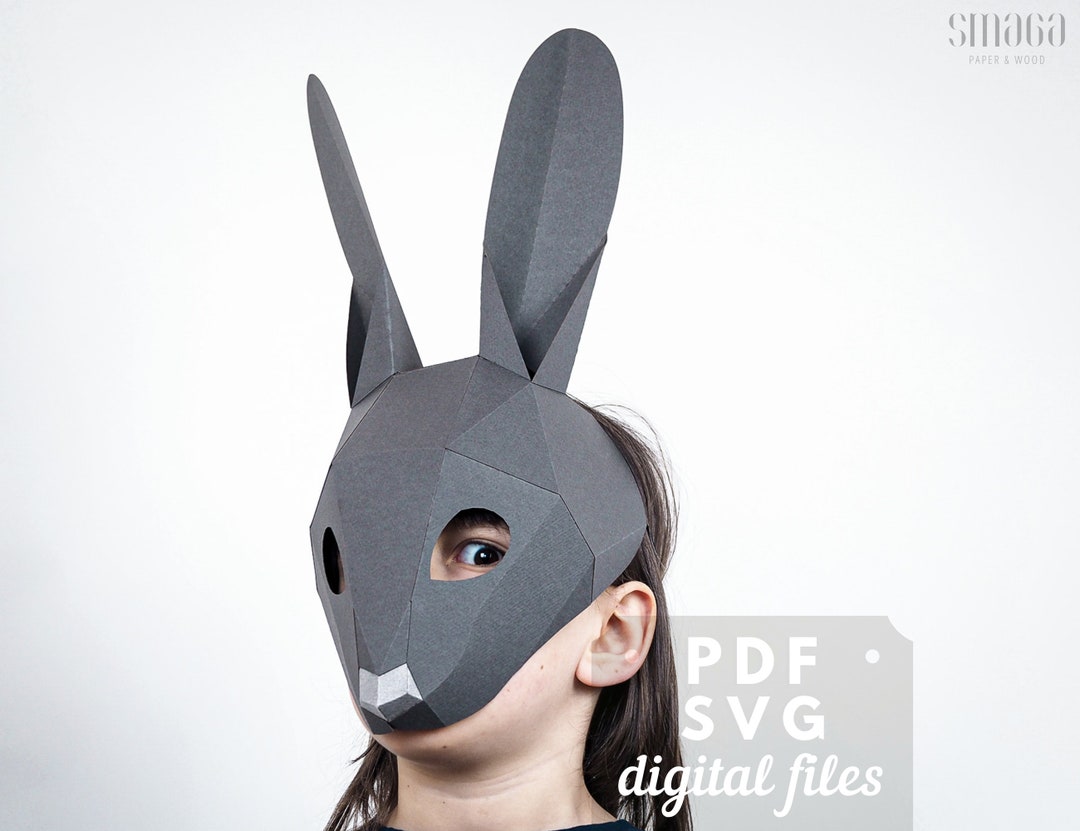Maschera da coniglio fai da te in carta per bambini: cosplay da