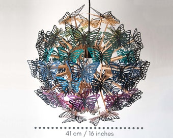 16 inches Butterfly Lampshade. Unique Chandelier lighting. Boho lamp, cottagecore decor, kids room lamp, restaurant lamp.