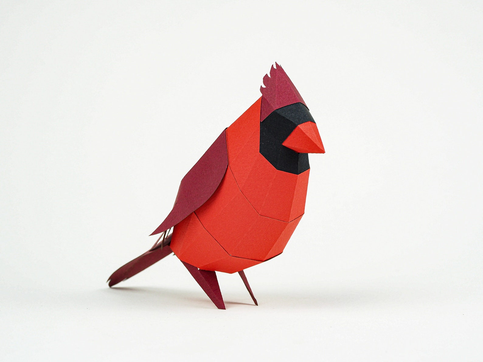Cardinal Papercraft: SVG, PDF Files. Origami Bird Sculpture, DIY ...