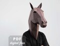 Horse mask. Papercraft mask for a Horse costume. Masquerade mask man, halloween mask.