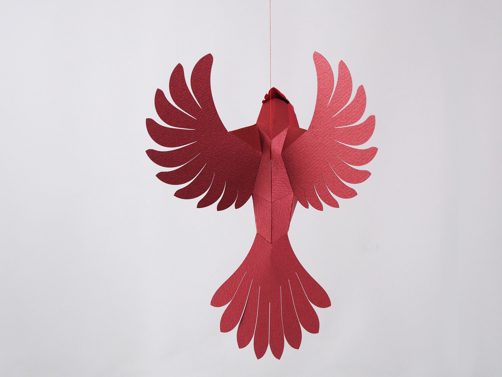 3D Origami Cardinal Bird Paper Craft Template (PDF, SVG) - Etsy