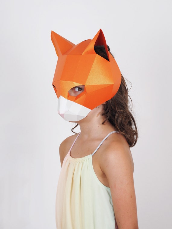 Cat Half Mask DIY Paper Mask Template