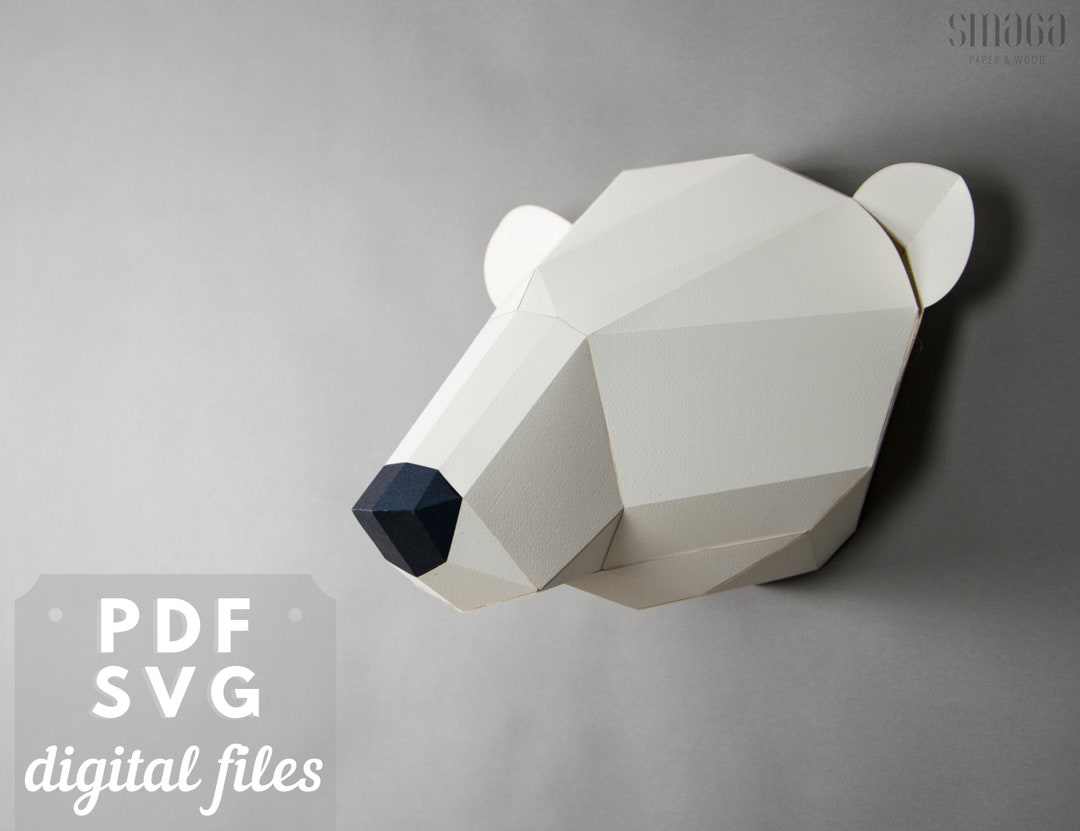Polar Bear Low Poly Papercraft 3d Printable Papercraft. - Etsy