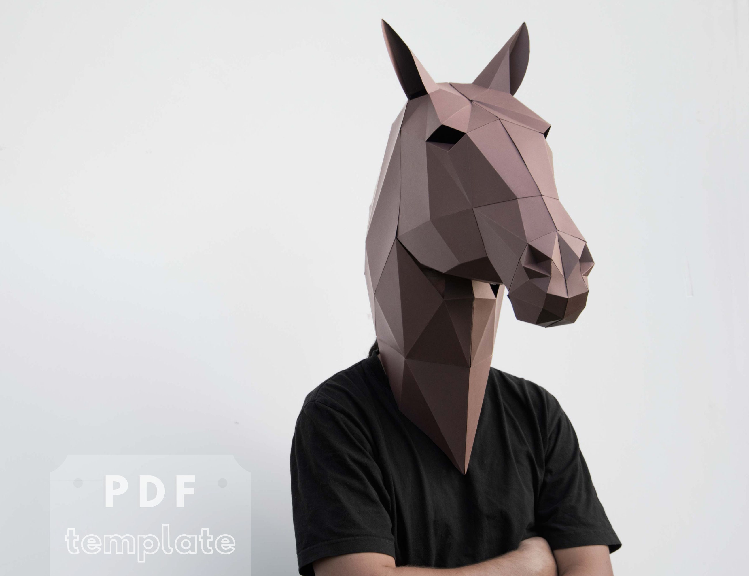 Horse Mask. Papercraft Mask a Horse Costume. Masquerade