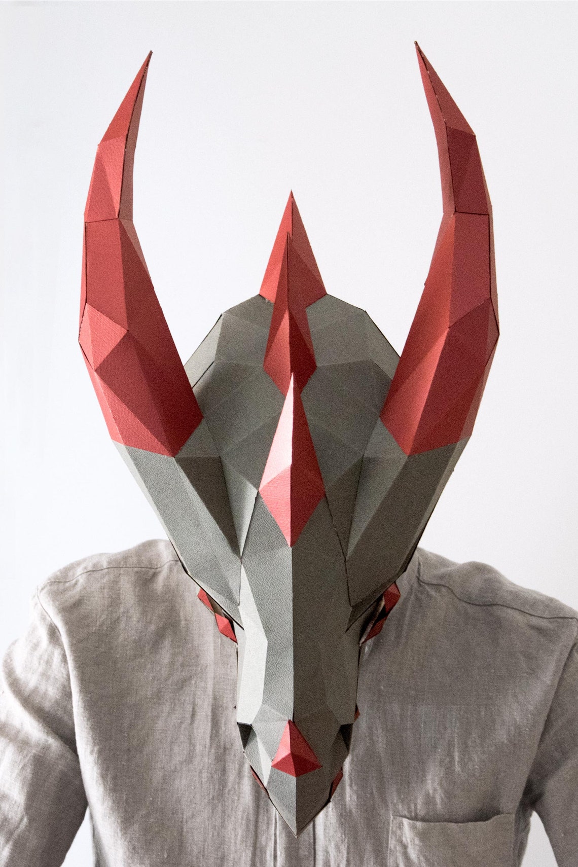 Printable Dragon Mask Chinese New Year DIY Mask Dragon Etsy