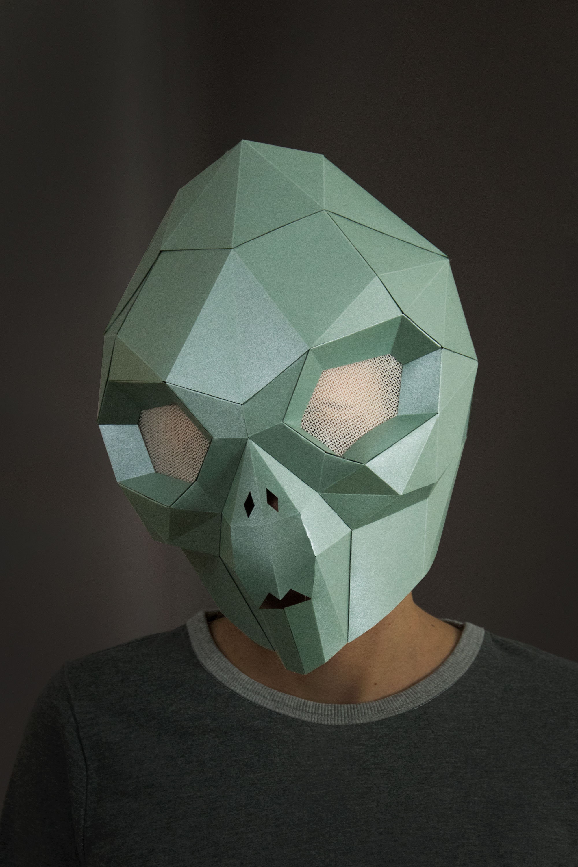 Alien Mask Papercraft: DIY Halloween Costume, Paper Craft PDF Download ...