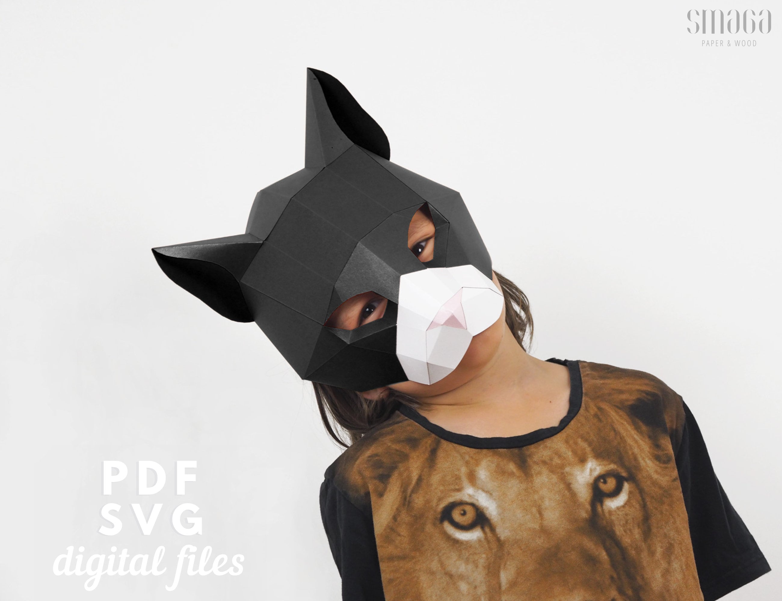 Printable Black Cat Mask, Adult Size. Halloween Mask, Unique Masquerade  Mask, Cosplay Costume, Printable Animal Paper Mask, Instant Download 