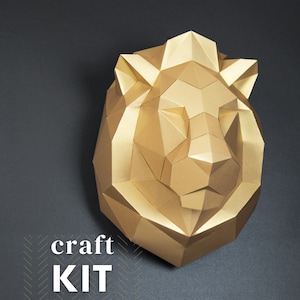 Lion Papercraft KIT: 3D Animal Wall Art
