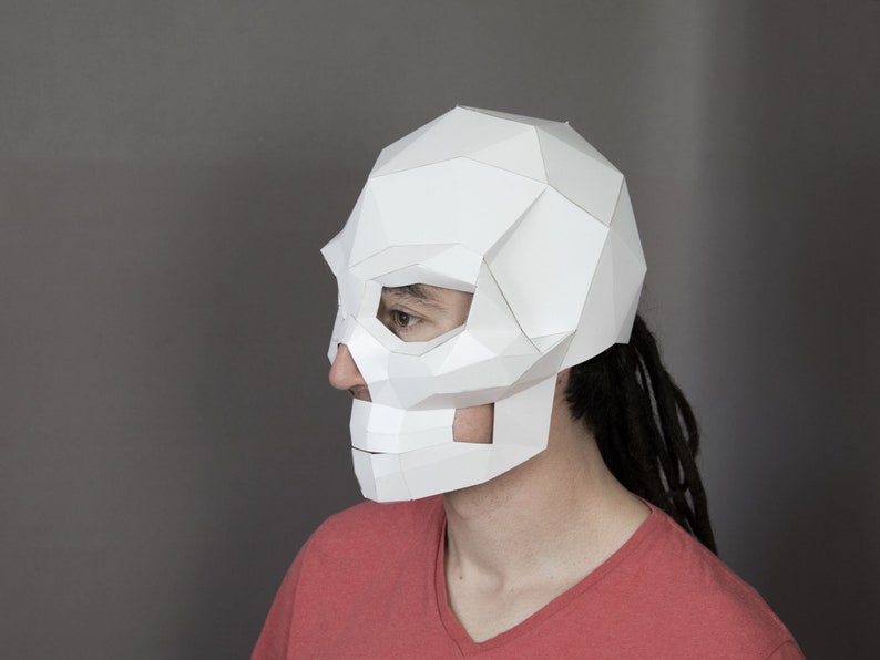 Skeleton Mask Pattern Low Poly Skull Mask: Printable Halloween Costume Mask (PDF Template) - Etsy