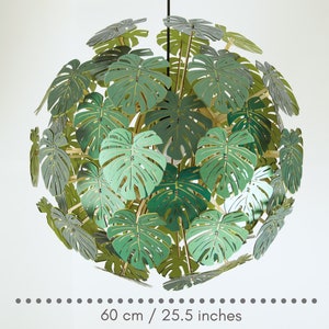 Monstera lamp, Paper lampshade. Boho chandelier lighting. Beautiful tropical lampshade. Self-assembly DIY KIT.