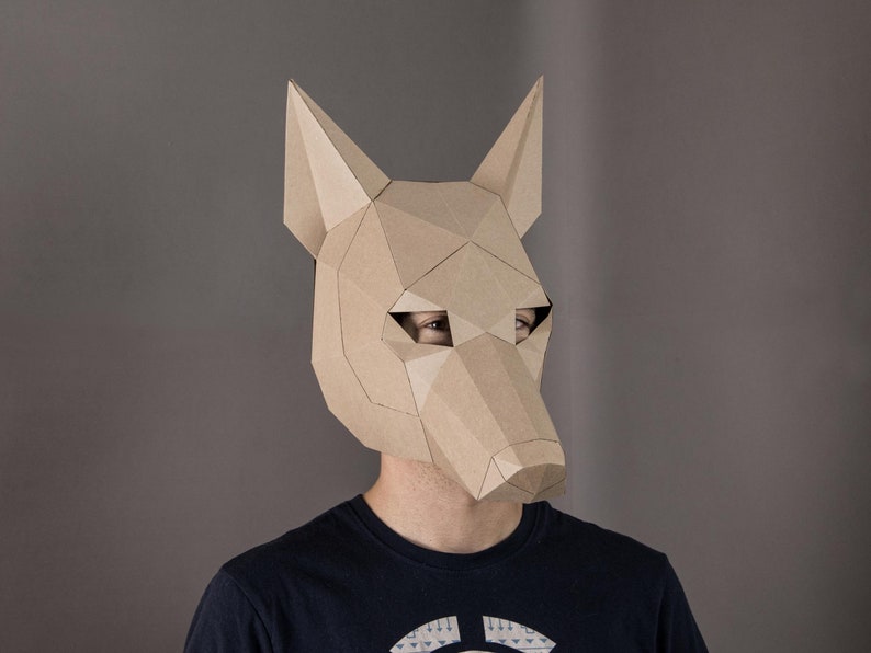 Dog mask for your halloween costume. PDF pattern for an animal | Etsy
